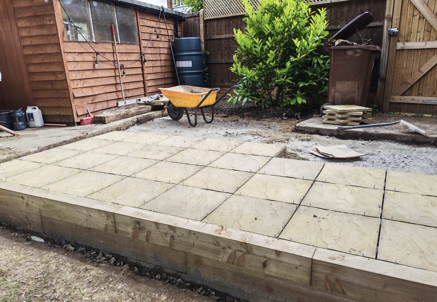 Ground levelled and set out during a full back garden reset
